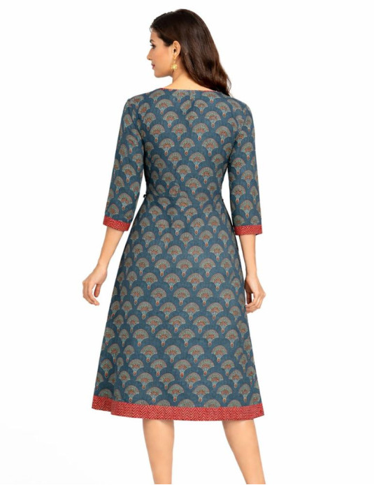 Blue Flower Print Onepiece 46