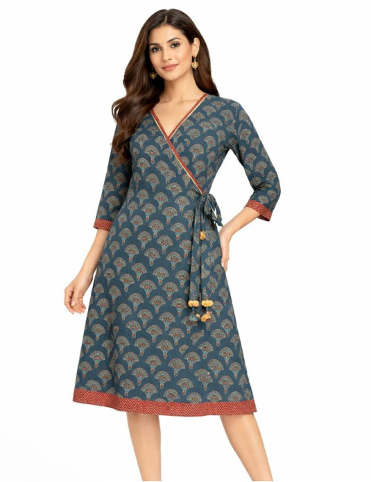 Blue Flower Print Onepiece 46