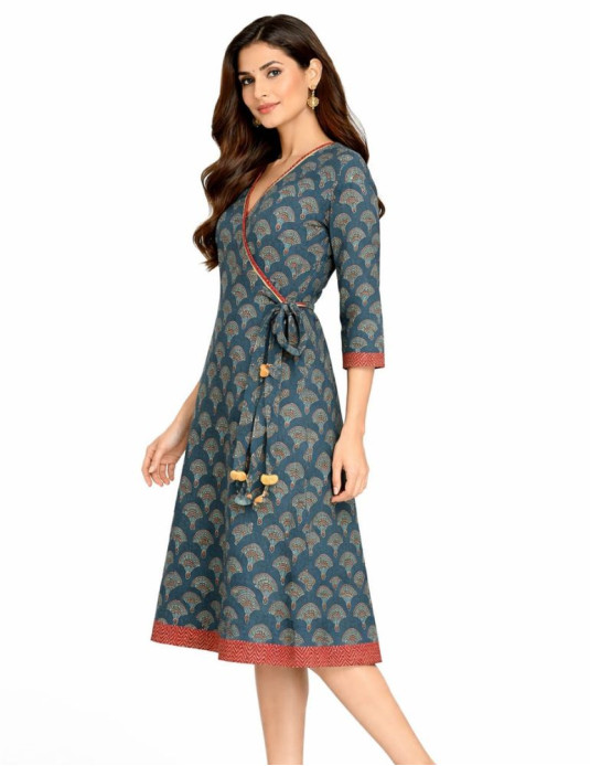 Blue Flower Print Onepiece 46