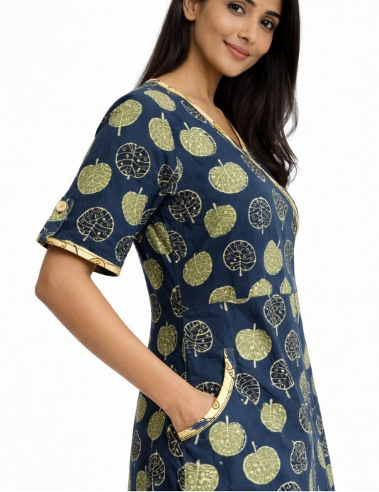 Blue Leaf Print onepiece