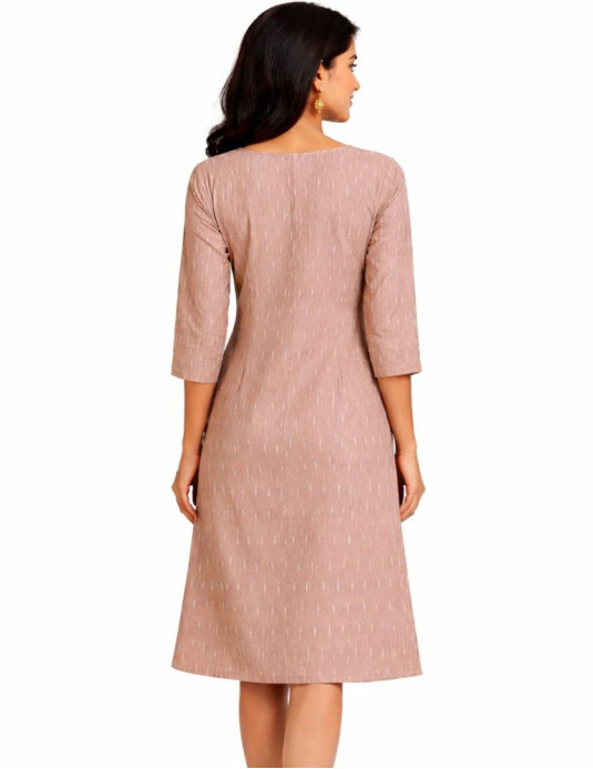 Brown Ikkat Print Onepiece 46