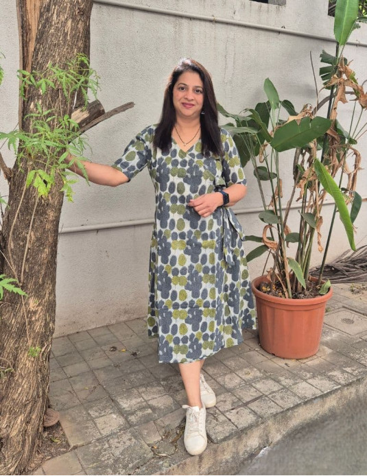  Cotton Bagru Leaves Grey 