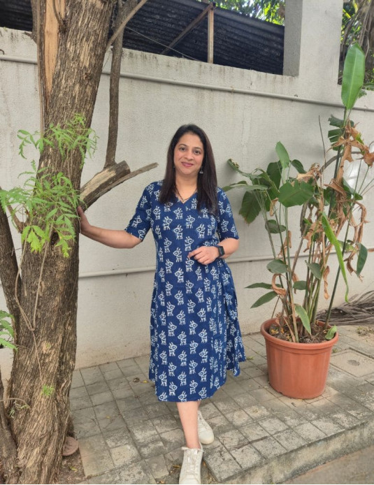 Cotton Indigo Wrap Deer