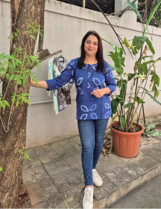 Short Tops Tie-Dye Blue