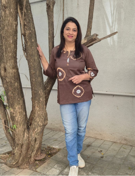 Short Tops Tie-Dye Brown