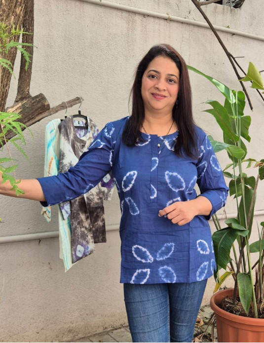 Short Tops Tie-Dye Blue