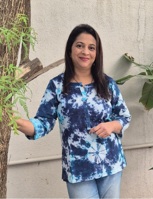 Short Tops Tie-Dye Blue-White