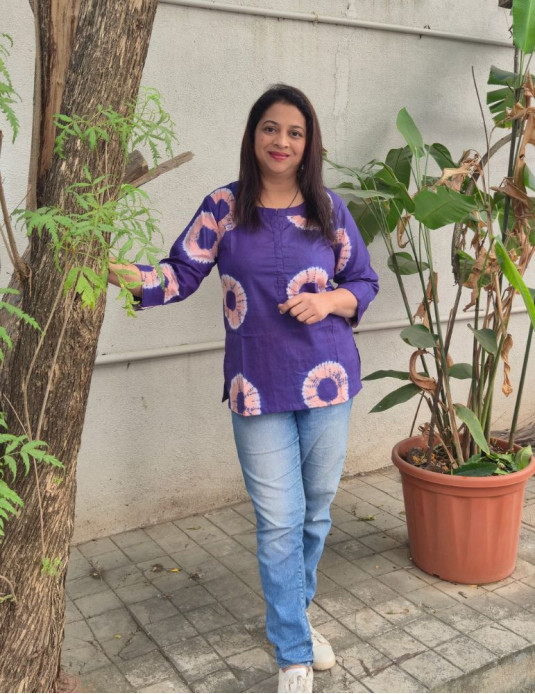 Short Tops Tie-Dye Purple 