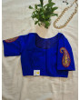 Hand Embroidery Paisley (Koyri) Pattern Handloom Cotton Blouse Royal Blue
