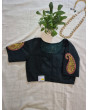 Hand Embroidery Paisley (Koyri) Pattern Handloom Cotton Blouse Dark Green