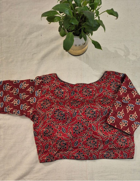 Mashru silk Masaba-Padded Flower Print Red