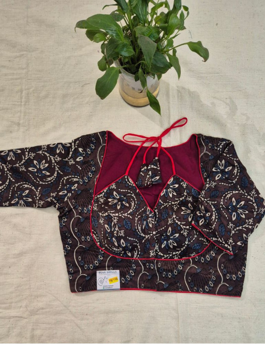 Mashru silk Masaba-Padded Vel Print  Brown