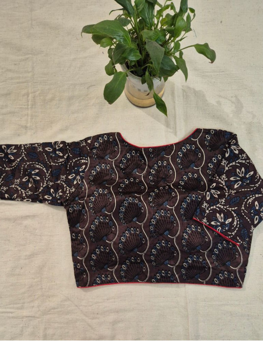 Mashru silk Masaba-Padded Vel Print  Brown