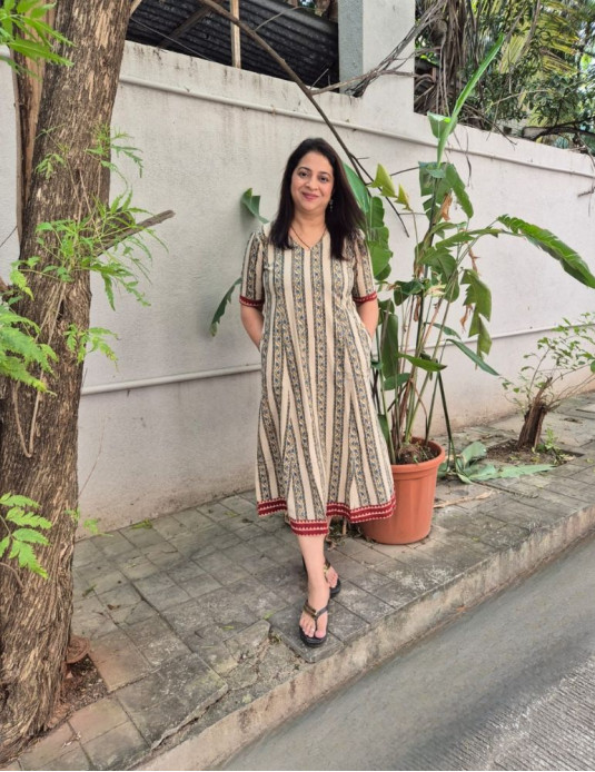  Pure Cotton Hand Blocked Printed Onepiece/Kurti