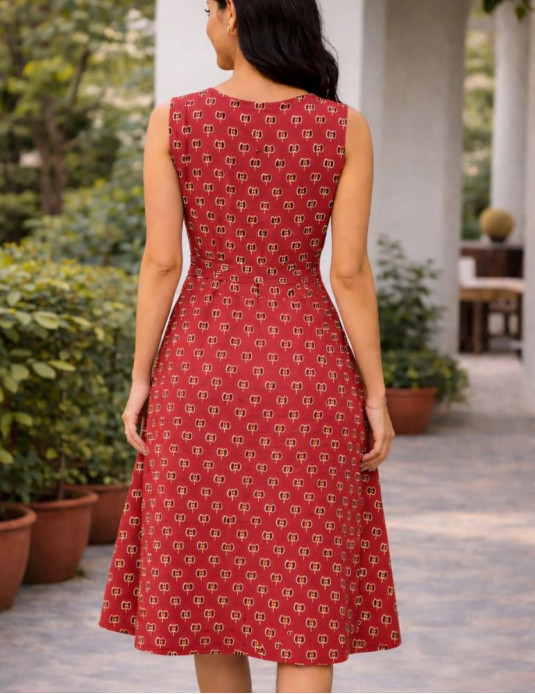 red lotus print front