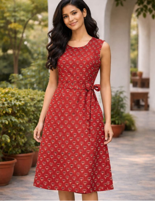 red lotus print front