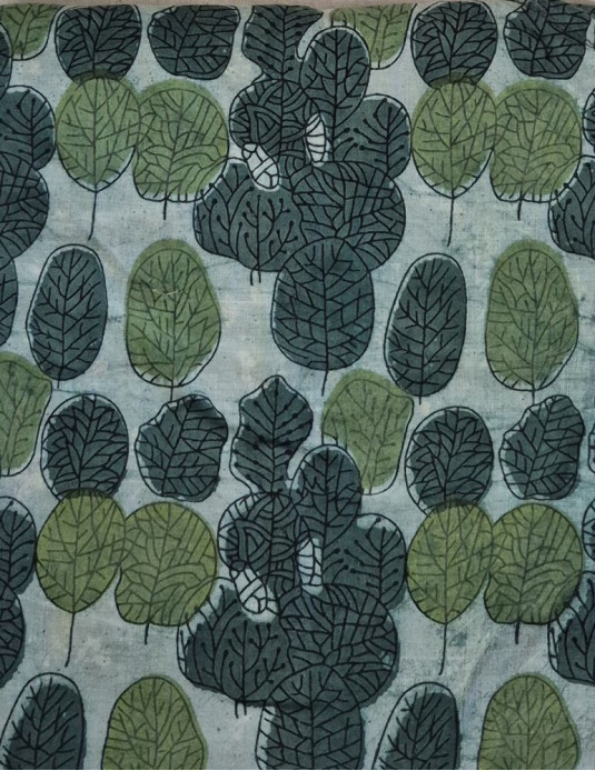 Cotton Bagru Leaves Green 