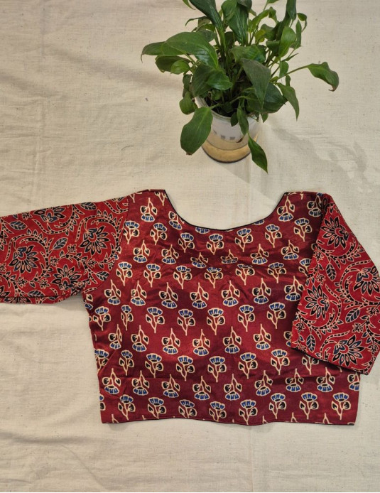 Mashru silk Masaba-Padded Vel Print Red 