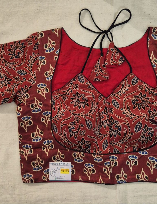 Mashru silk Masaba-Padded Vel Print Red 