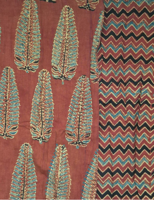 Wrapround Ajrakh Print Onepiece Red