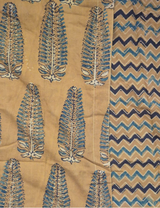 Wrapround Ajrakh Print Onepiece Yellow